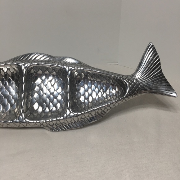 Silver tone salmon food platter - Picture 6 of 12